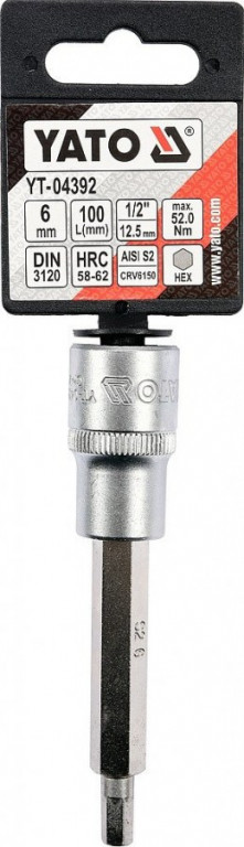 Hlavice s bitem HEX 1/2" H6 Yato - YT-04392