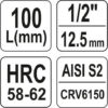 Hlavice s bitem HEX 1/2" H7 Yato - YT-04393