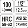 Hlavice s bitem HEX 1/2" H8 Yato - YT-04394