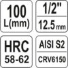 Hlavice s bitem HEX 1/2" H12 Yato - YT-04396