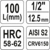 Hlavice s bitem HEX 1/2" H14 Yato - YT-04397