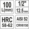 Hlavice s bitem HEX 1/2" H17 Yato - YT-04398