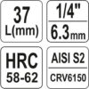 Hlavice s bitem KŘÍŽOVÁ 1/4" PH1 Yato - YT-04411