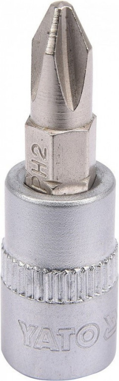 Hlavice s bitem KŘÍŽOVÁ 1/4" PH2 Yato - YT-04412