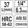 Hlavice s bitem KŘÍŽOVÁ 1/4" PZ1 Yato - YT-04417