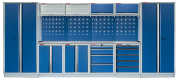 Kvalitní PROFI BLUE dílenský nábytek - 4535 x 2000 x 495 mm - MTGS1300BB1