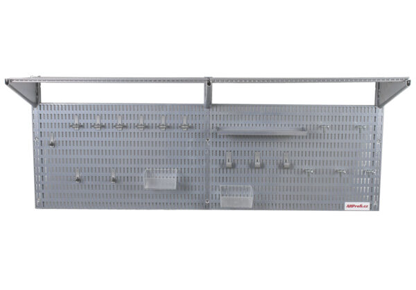 Děrovaná deska včetně dvou polic a příslušenství 1200 x 380 x 16mm - AL8030
