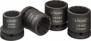 Sada kovaných vnitřních nástrčných klíčů 3/4" dvanáctihranných 24-36mm 4 ks Vigor - V5024