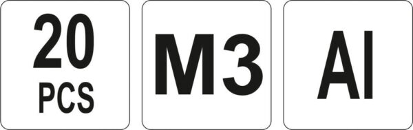 Hliníkové nýtovací matice M3, 20ks - YT-36451