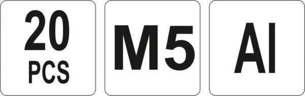 Hliníkové nýtovací matice M5, 20ks - YT-36453