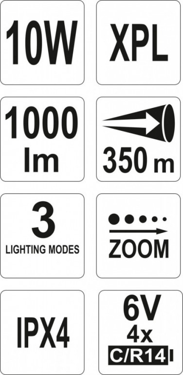 Svítilna LED XP-L CREE 10W, 1000 lm - YT-08567