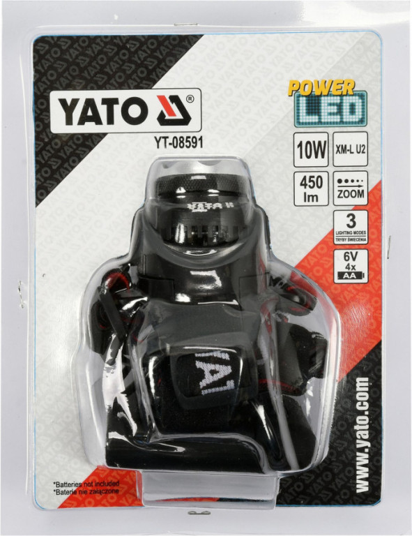 Svítilna čelovka LED XM-L2 CREE 10W, 450 lm - YT-08591