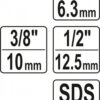 Adaptéry do vrtačky SDS+ na 1/4", 3/8", 1/2" (sada 3ks) - YT-04686