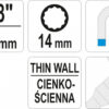Magnetický kloubový nástrčný klíč na svíčky 3/8" 14 mm - YT-38512