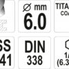 Vrták na kov 6mm TITAN HEX 1/4", délka 113mm - YT-44764