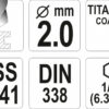 Vrták na kov 2mm TITAN HEX 1/4", délka 72mm - YT-44751