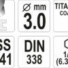 Vrták na kov 3mm TITAN HEX 1/4", délka 81mm - YT-44754