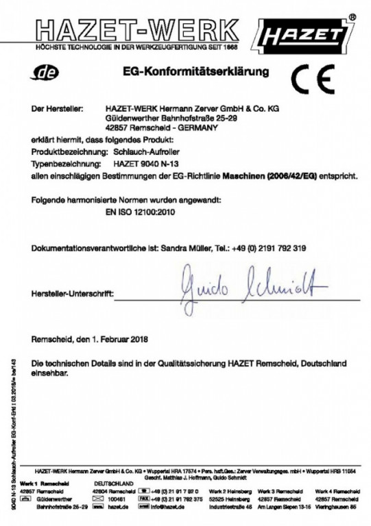 Samonavíjecí buben s hadicí pro stlačený vzduch nebo vodu, 15m - HA214648