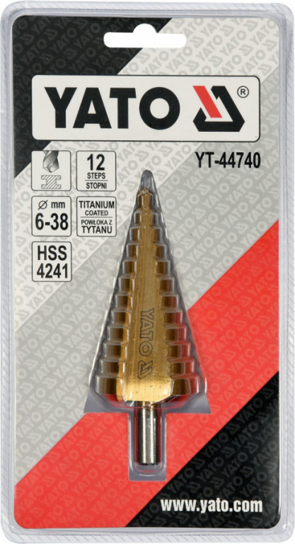 Stupňovitý kuželový vrták 6-38mm - YT-44740