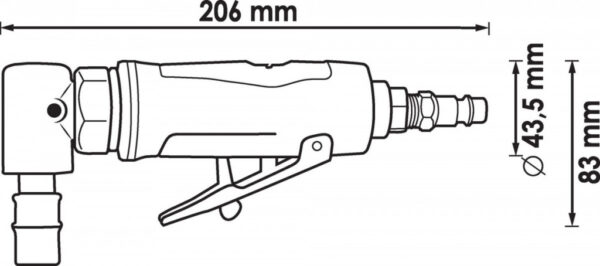 Stopková bruska zahnutá VIGOR - V5673