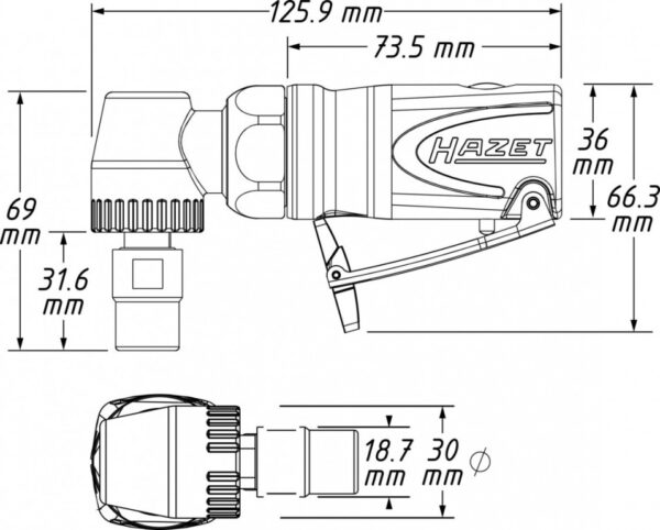 Stopková minibruska, zahnutá - HA227105
