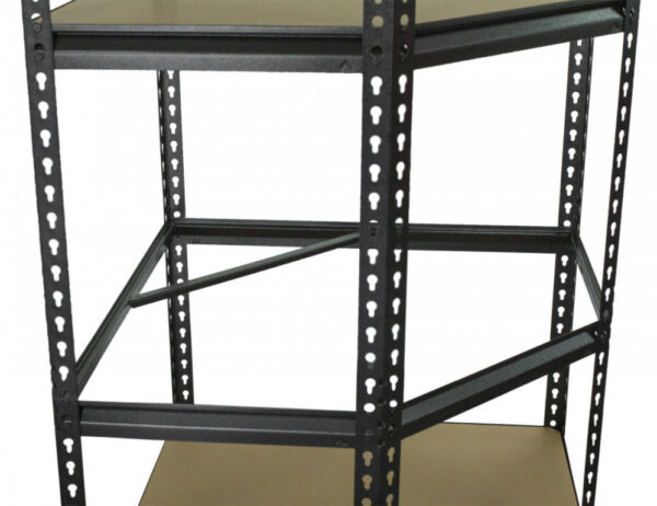 Rohový policový regál, 5 polic - 1830 x 730 x 730 mm - AH017
