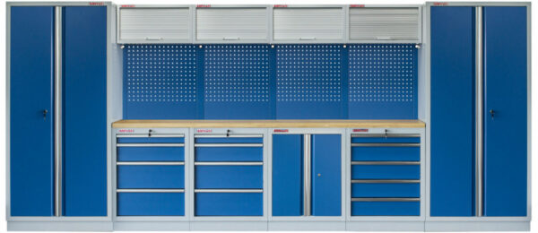 Kvalitní PROFI BLUE dílenský nábytek - 4535 x 2000 x 495 mm - MTGS1300A3 Blue