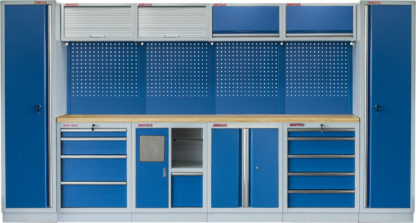 Kvalitní PROFI BLUE dílenský nábytek 3920 x 495 x 2000 mm - MTGS1301AB Blue