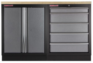 Sestava kvalitních PROFI dílenských skříněk s pracovní deskou - TGS1300BAL08 Grey