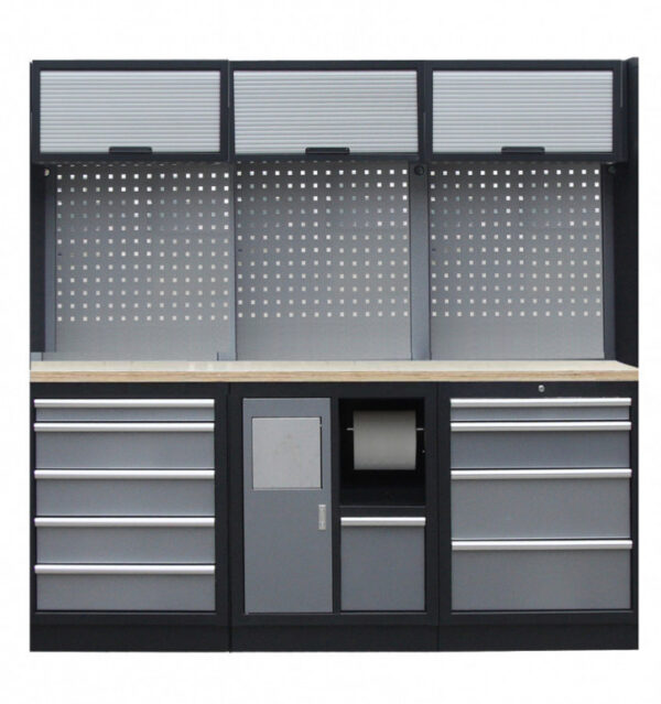 Sestava 6-ti ks PROFI dílenského nábytku 2040 x 495 x 2000 mm - TGS1301RRRDD Grey
