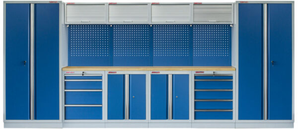 Kvalitní PROFI BLUE dílenský nábytek - 4535 x 2000 x 495 mm - MTGS1300AA3 Blue
