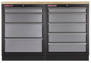 Sestava kvalitních PROFI dílenských skříněk s pracovní deskou - TGS1300BAL09 Grey