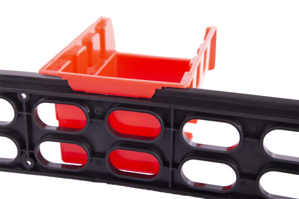 Závěsná plastová lišta s 6 plastovými boxy - MW8712