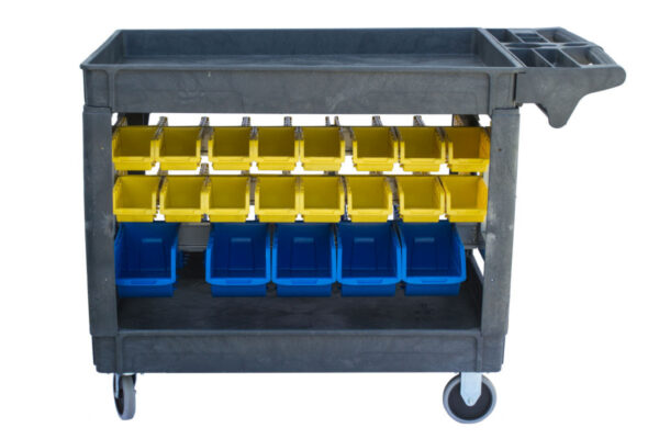 Dílenský vozík s boxy 950 x 650 x 855 mm, 42 boxů - PSB9565