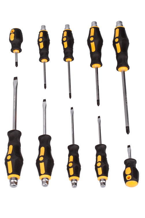 Sada úderových šroubováků 10 ks, magnetické hroty - HT241110