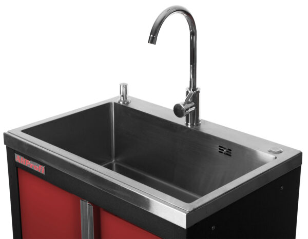 Celokovová dílenská skříňka PROFI RED s nerezovým dřezem - RTGC1300C