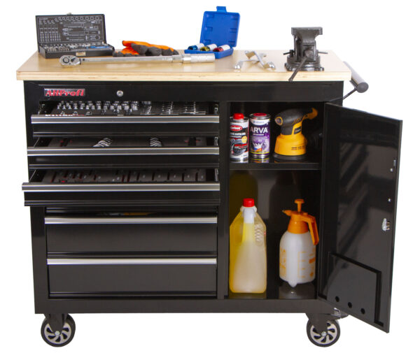 Pojízdný pracovní stůl / skříňka na nářadí s pracovní deskou - TBR-L4407E-B
