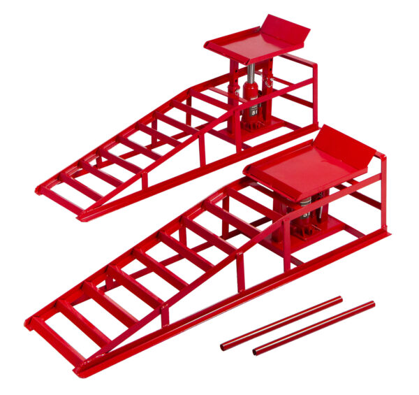 Nájezdové rampy s hydraulickým zvedákem