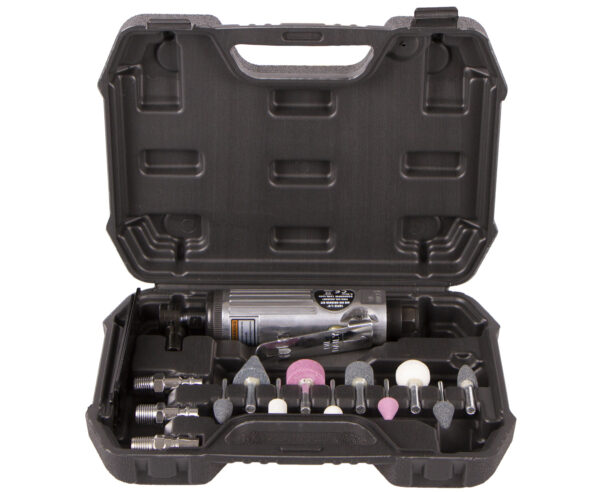 Pneumatická přímá bruska, 1/4", sada 16 ks - HTA830301