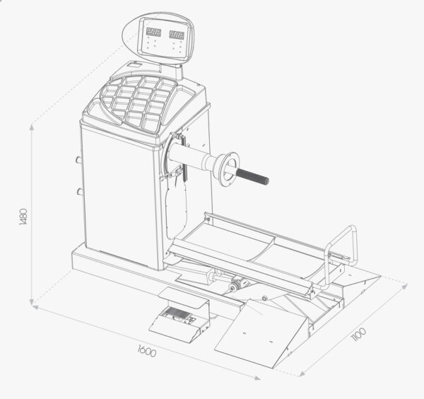 Vyvažovačka nákladních kol 8" - 35" CB46, automat 2D - F16124