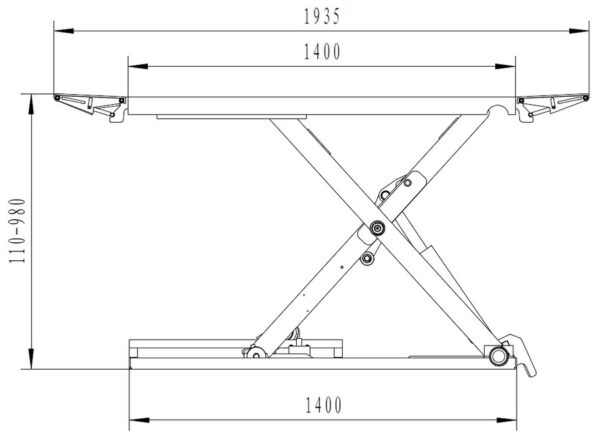 Nůžkový zvedák 3t SF-L3000, hydraulický - F1705