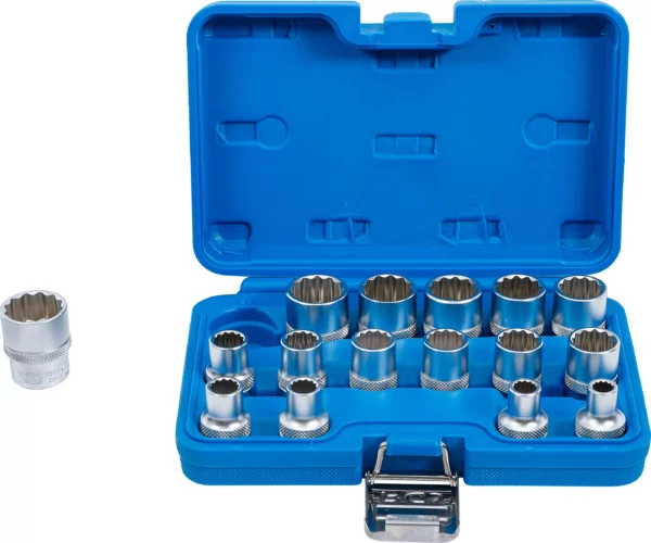 Nástrčné klíče, dvanáctihranné, 1/2", 8 - 24 mm, 16 ks - B2226