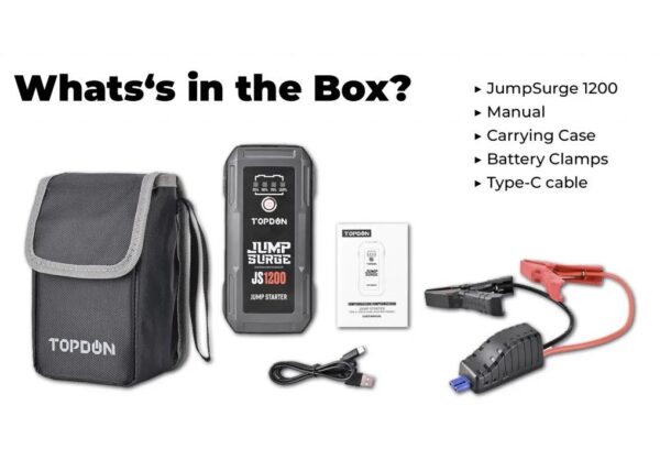 TOPDON Car Jump Starter JumpSurge 1200, 10 000 mAh