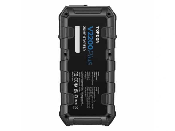 Startovací zdroj a tester baterií 2v1 TOPDON V2200Plus, 16 000 mAh