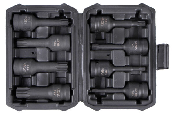Sada vnějších nástrčných klíčů TORX 1/2", 8 ks - HT206201