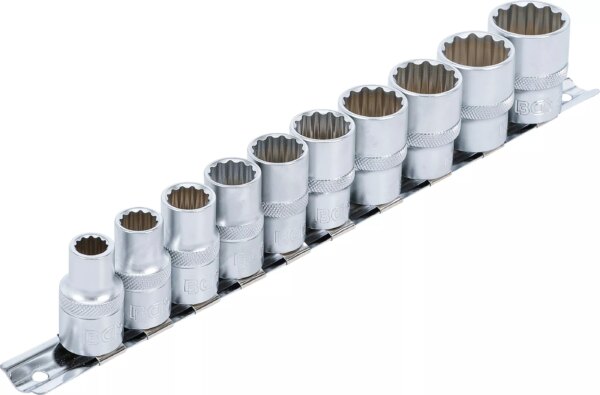 Nástrčné hlavice dvanáctihranné 1/2", 10 kusů, BGS - B9114