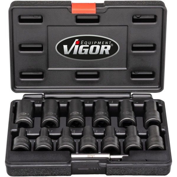 Sada na poškozené šrouby 1/2”, 6-19 mm, 13 ks, Vigor - V2404N
