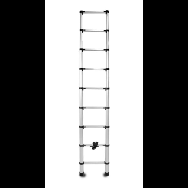 Hliníkový teleskopický žebřík, 9 stupňů, 2,6 m, max. zátěž 125 kg