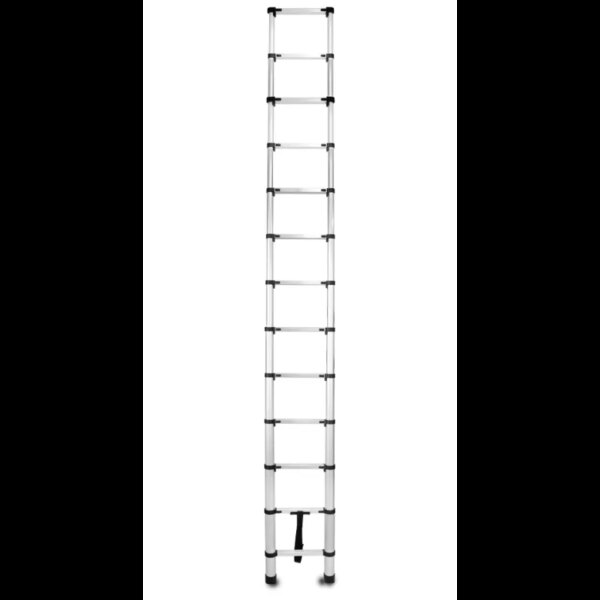 Hliníkový teleskopický žebřík, 13 stupňů, 3,8 m, max. zátěž 125 kg